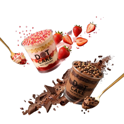 Gobelet DOT CAKE — dessert viral à couche croustillante de mini billes